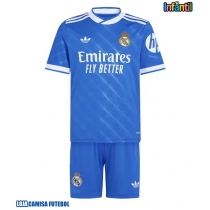 Camisa de Futebol Real Madrid Aurelien Tchouameni #14 Equipamento Alternativo Infantil 2025-26 Manga Curta (+ Calças curtas)
